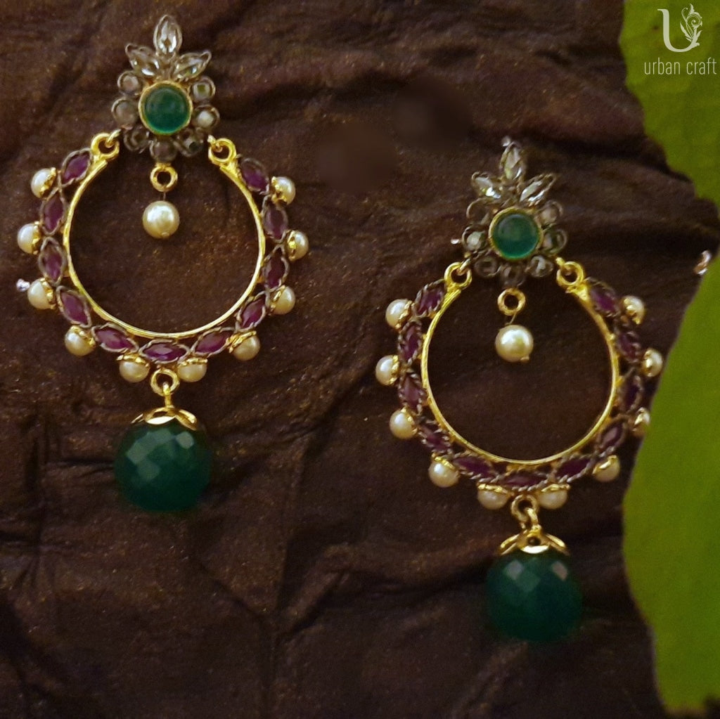 Antique Chand Bali In Pink Earrings