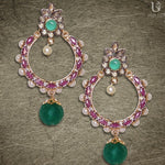 Load image into Gallery viewer, Antique Chand Bali In Pink Earrings
