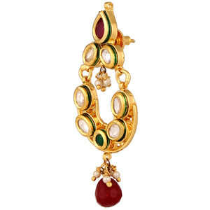 Kundan Chand Bali in Emerald & Ruby