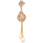 Load image into Gallery viewer, Diamond-N-Pearl Tassel Earrings
