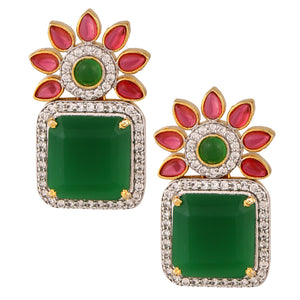 Ruby-Emerald Classic Earrings