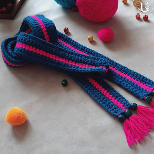 Blue-Pink Inlay Stole