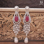 Load image into Gallery viewer, Chandelier Earrings With Pearl Drop
