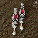 Load image into Gallery viewer, Chandelier Earrings With Pearl Drop
