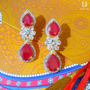 Classy Ruby N Diamonds Earrings