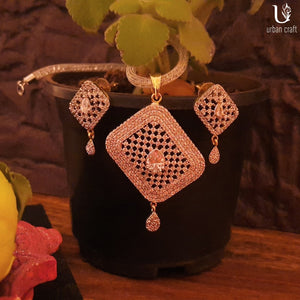 Geometric Diamond Squares Jewelry Sets