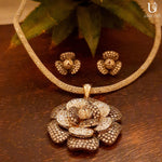 Load image into Gallery viewer, Glitter Flower In Black Jewelry Sets
