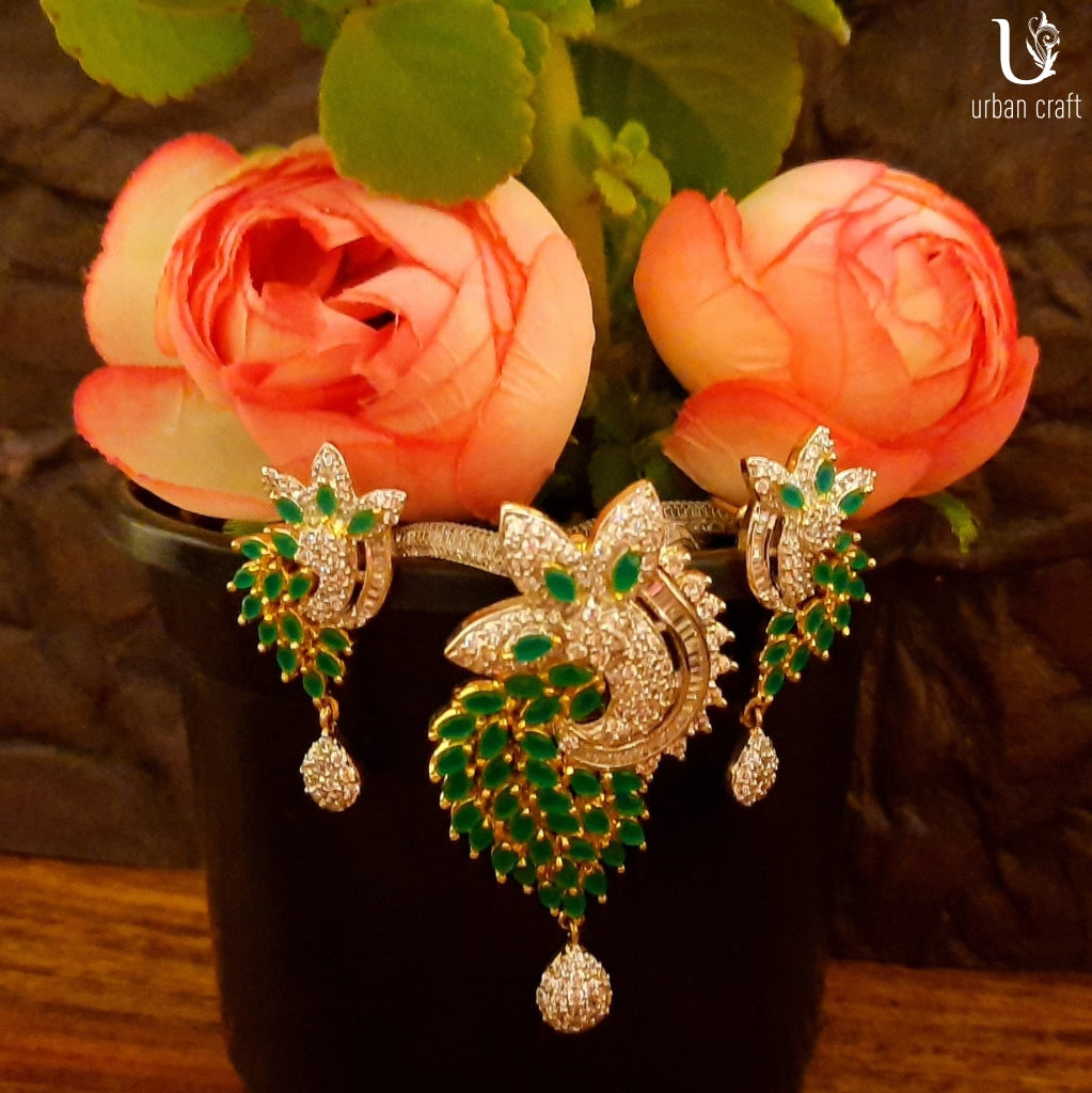 Green Leaves Set Jewelry Sets