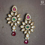 Load image into Gallery viewer, Kundan Earrings In Red-Green
