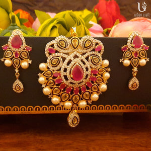 Kundan-Pearl-Ruby Nest Jewelry Sets