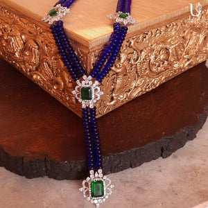 Long Majestic Blue Beaded Necklace Necklaces