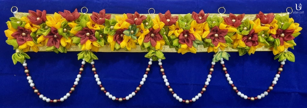 Maroon & Yellow Flower Toran