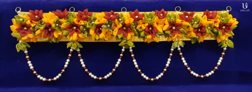 Maroon & Yellow Flower Toran