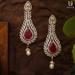 Load image into Gallery viewer, Pair Of Ruby &amp; Diamond Earrings Jewelry
