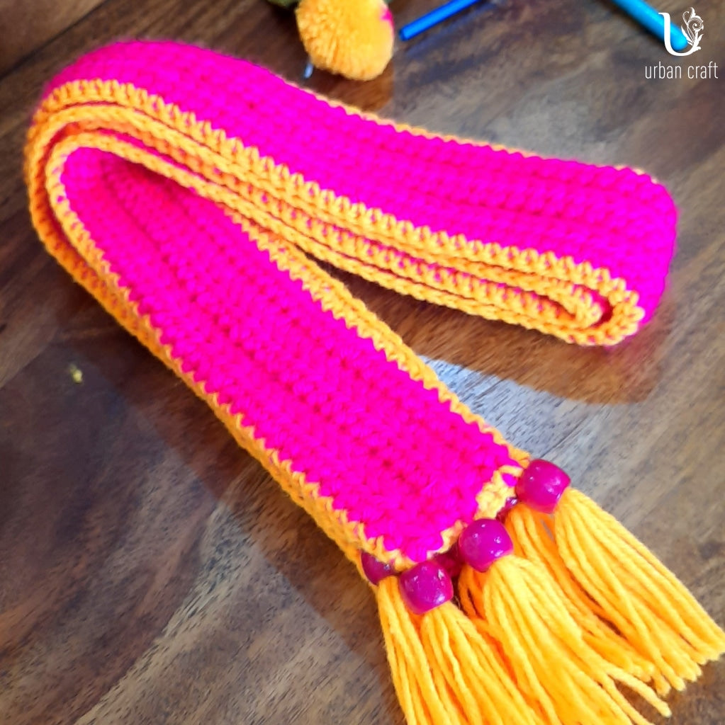 Pink-Mango Yellow Stole