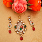 Load image into Gallery viewer, Red-Green Kundan Set Jewelry
