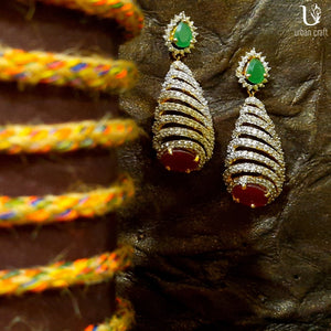 Red & Green Shell Earrings