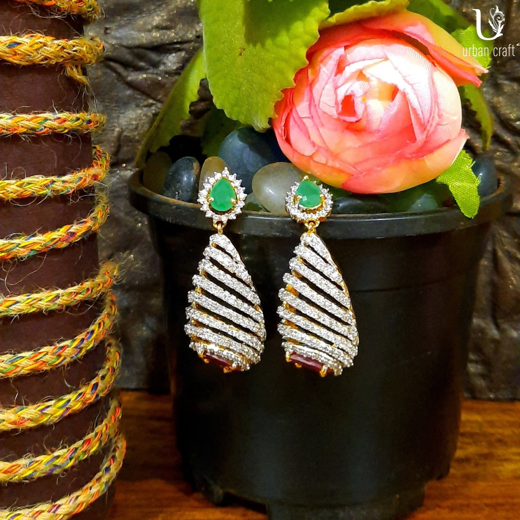 Red & Green Shell Earrings