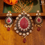 Load image into Gallery viewer, Ruby Embellished Pendant Set Jewelry
