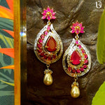 Load image into Gallery viewer, Ruby Leaf Earrings
