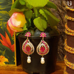 Load image into Gallery viewer, Ruby Leaf Earrings
