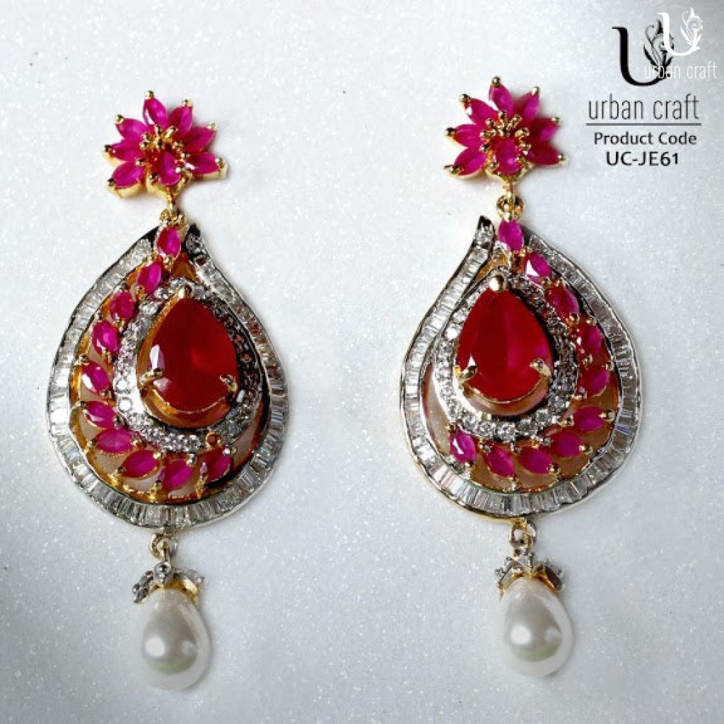 Ruby Leaf Earrings