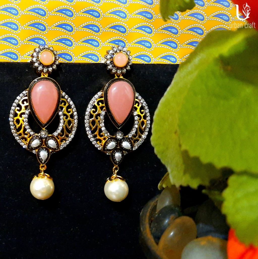 Smoky Pink Antiquity Earrings