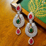 Load image into Gallery viewer, Sparkling Maroon Drop Earrings
