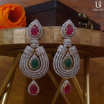 Load image into Gallery viewer, Sparkling Maroon Drop Earrings
